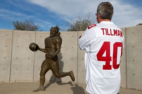 Pat Tillman statue outside State Farm Stadium, home of the Arizona Cardinals