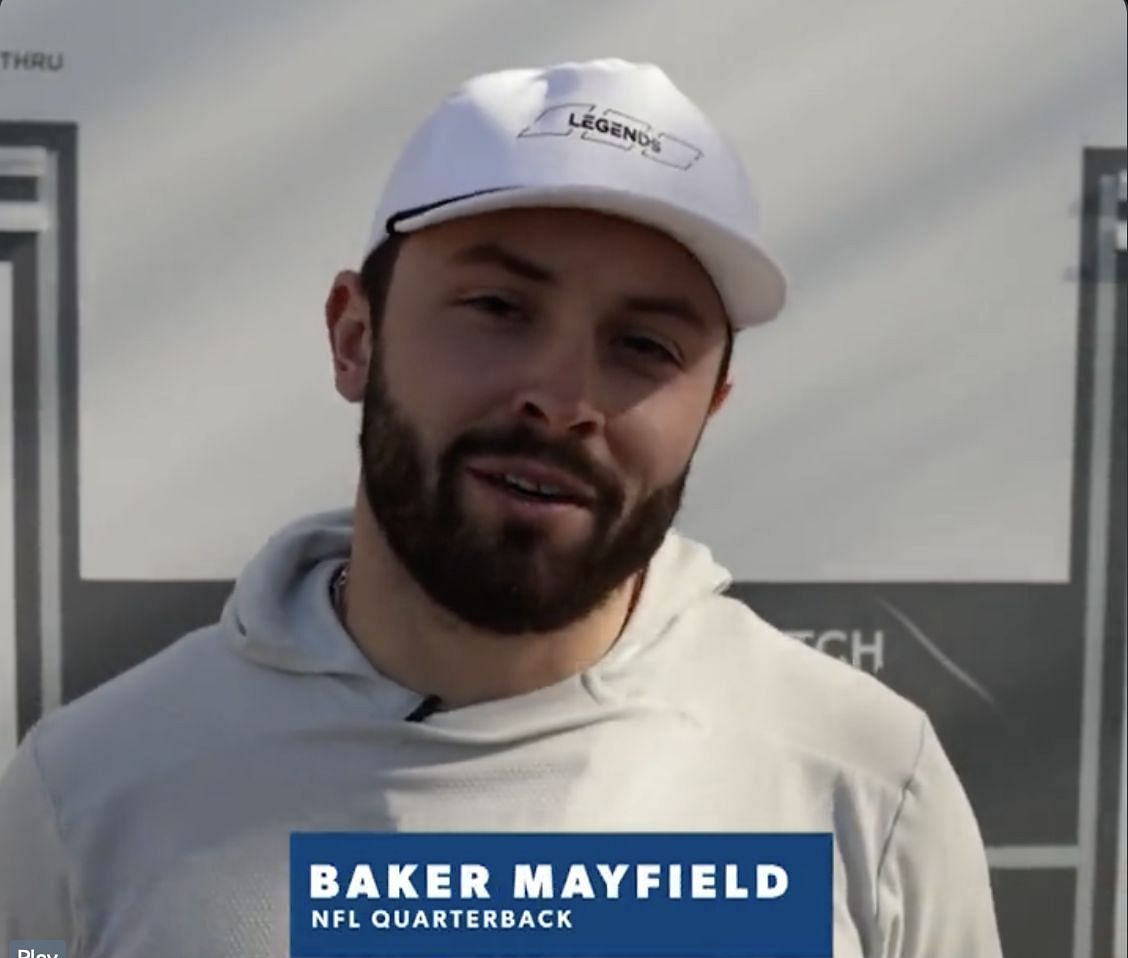 QB Baker Mayfield in a PGA Tour video