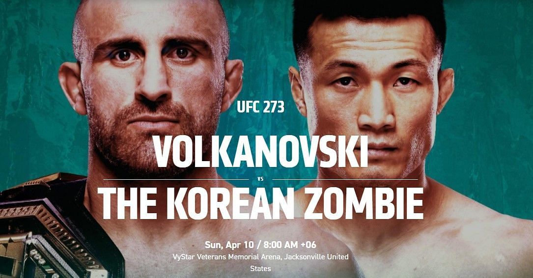 UFC 273: Volkanovski vs. The Korean Zombie [Image courtesy - @UFCProMax1 on Twitter]
