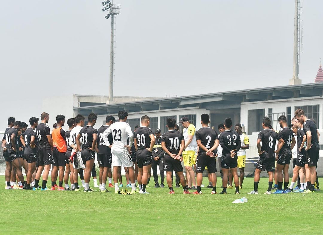 Mohammedan SC players during a training session for the I-League (Image Courtesy: Mohammedan SC Instagram).
