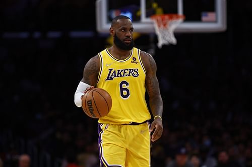 LeBron James #6 of the Los Angeles Lakers