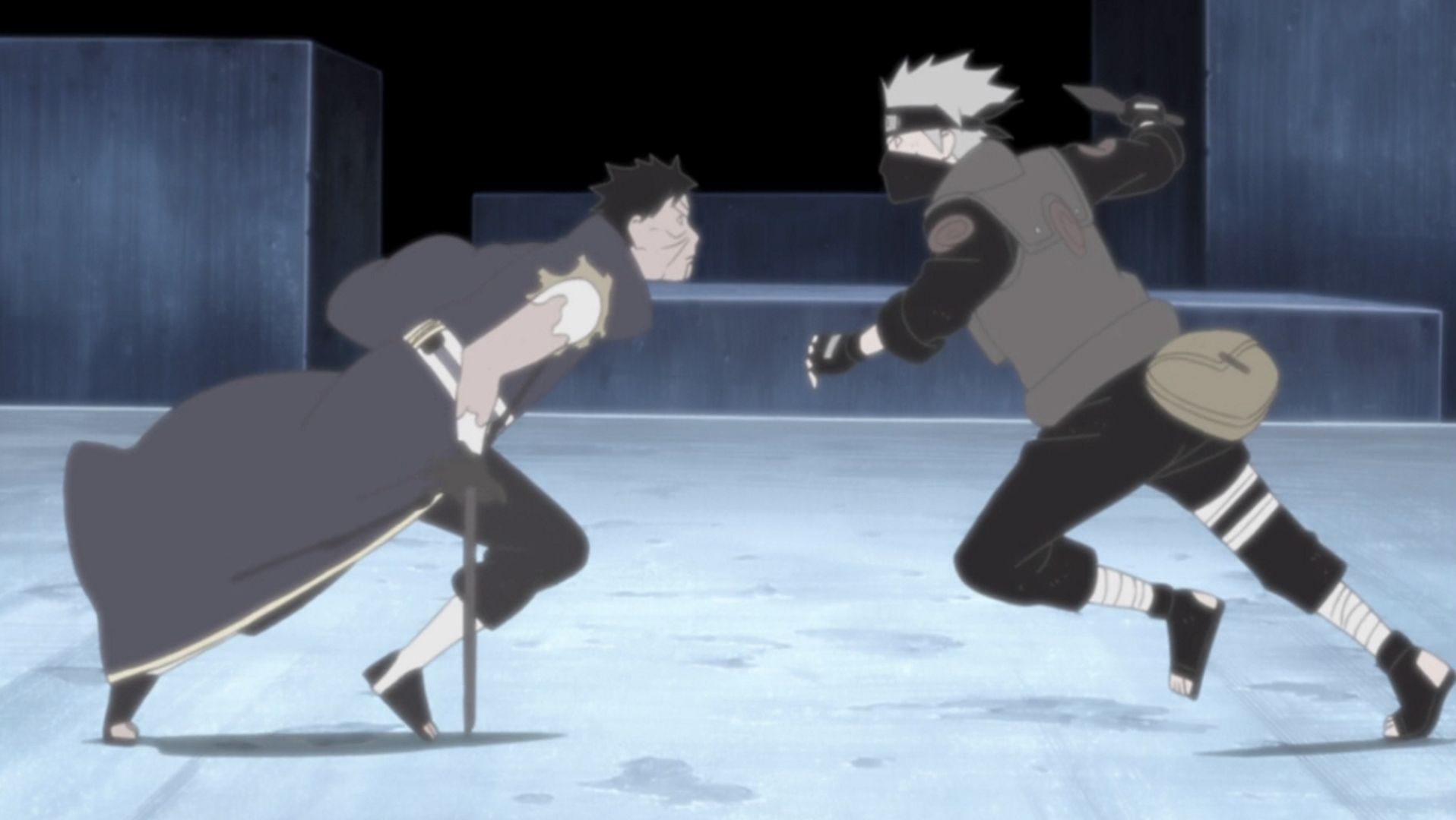 Obito and Kakashi fight in the Kamui dimension (Image via Studio Pierrot)