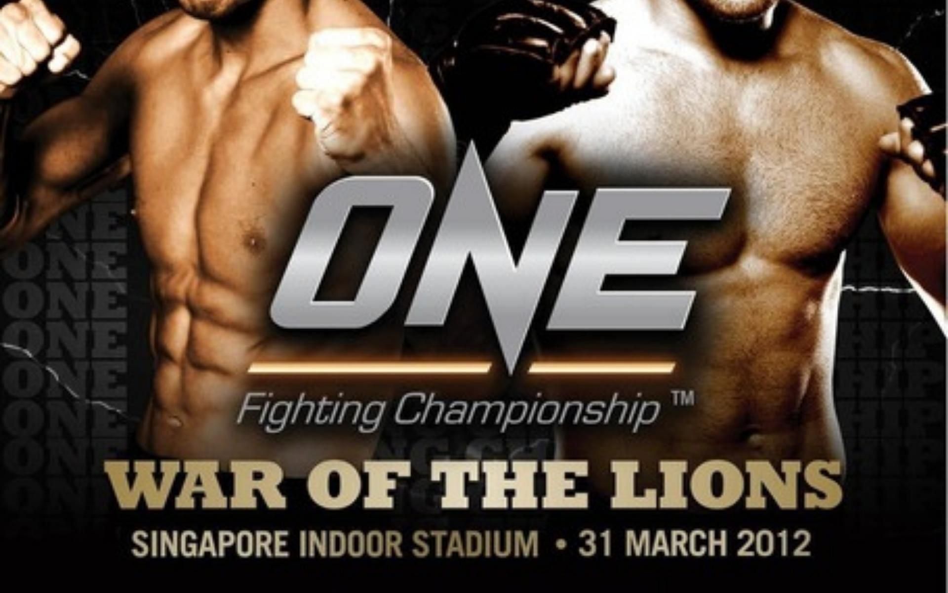 ONE Fighting Championship: War of the Lions happened on March 31, 2012 at the Singapore Indoor Stadium. (Image courtesy of MMA Mania)