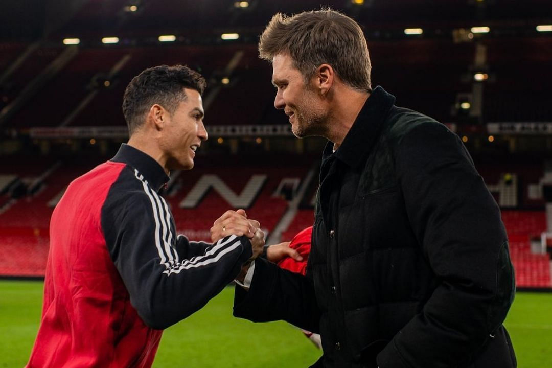 Cristiano Ronaldo and Tom Brady at Old Trafford | Image Credit: Manchester United/Instagram
