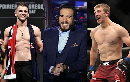 Dan Hooker (left), Kenny Florian (center) & Arnold Allen (right) [Image Credits- @kennyflorian on Instagram]