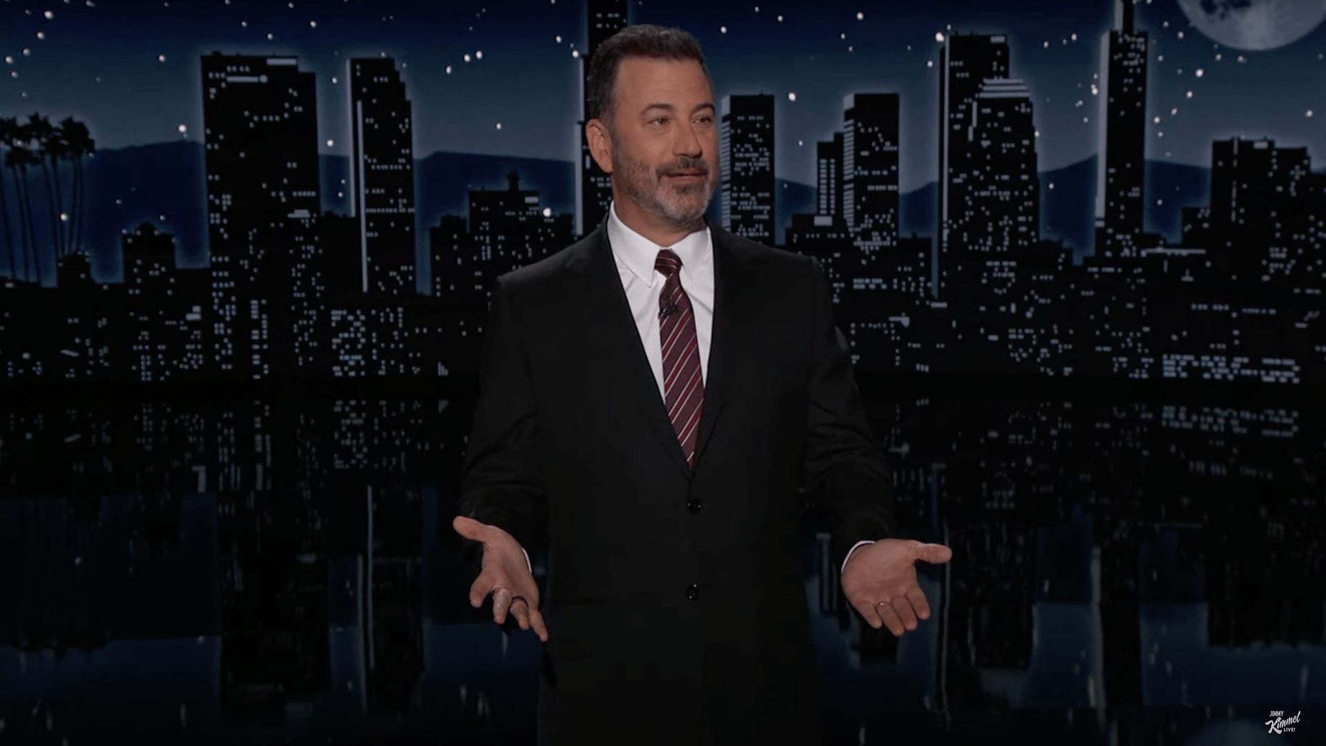 Still from Jimmy Kimmel&#039;s video about the 2022 Oscars incident (Image via YouTube/Jimmy Kimmel Live)