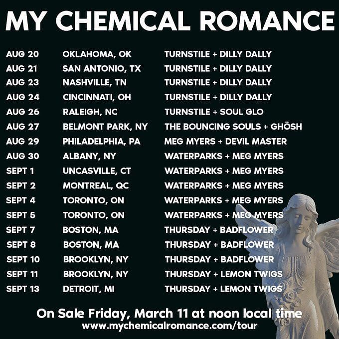 my chemical romance tour schedule