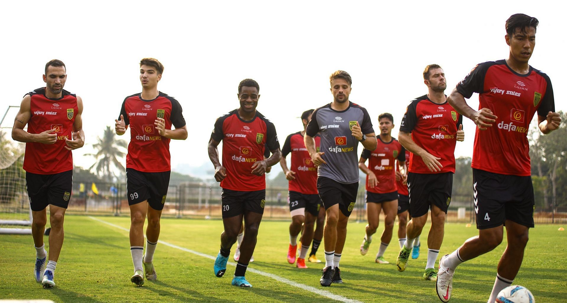 Hyderabad FC players are priming up for tonight&#039;s final clash (ISL Media)