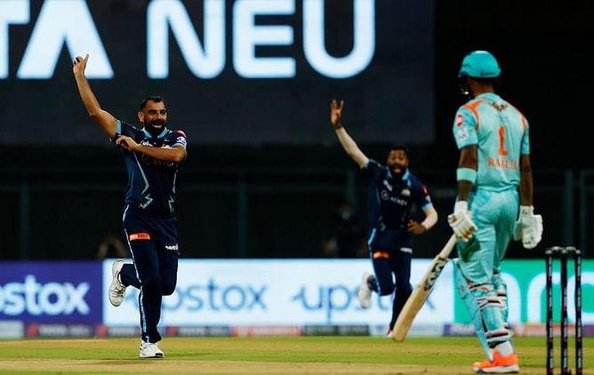 [Watch] Mohammed Shami dismisses KL Rahul with a stunning delivery off the very first ball of the GT vs LSG match