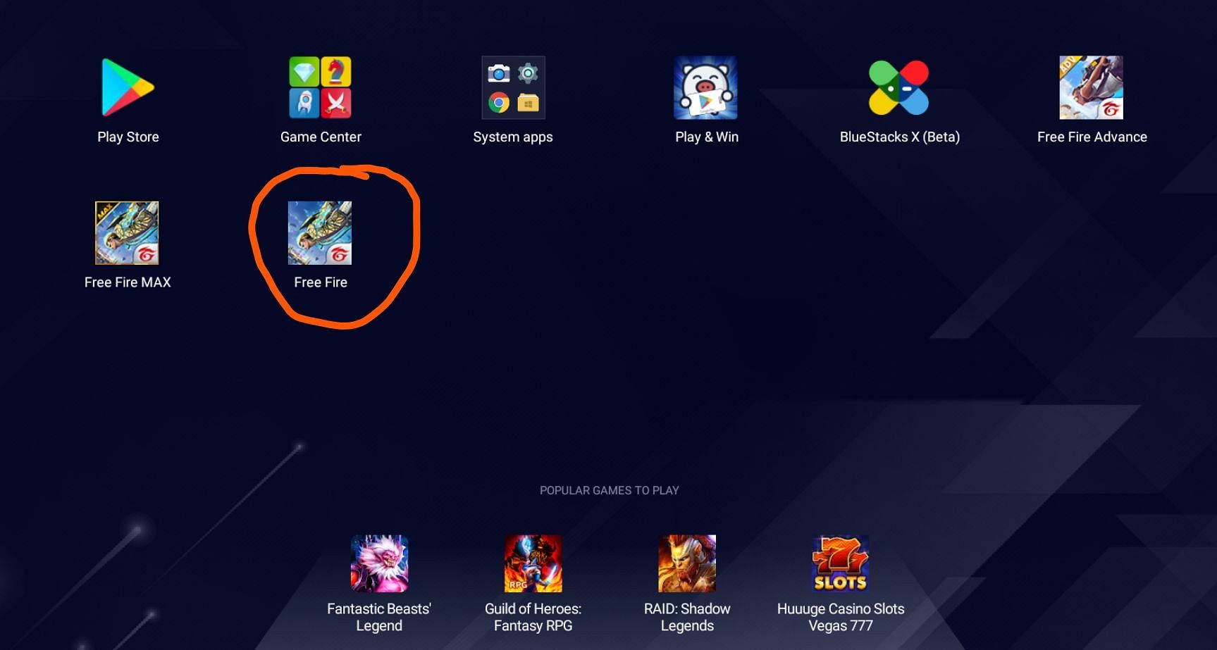 Installed applications can be viewed in the emulator's menu (image via BlueStacks)