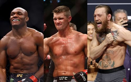 Kamaru Usman [left], Stephen Thompson [center], Conor McGregor [right]