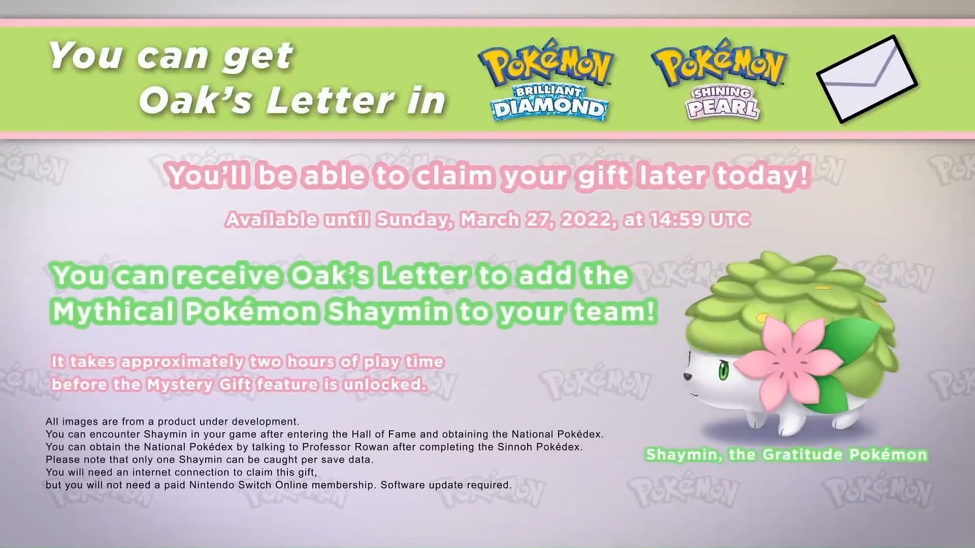 A promotional image detailing Oak&#039;s Letter in Pokemon Brilliant Diamond and Shining Pearl (Image via The Pokemon Company)