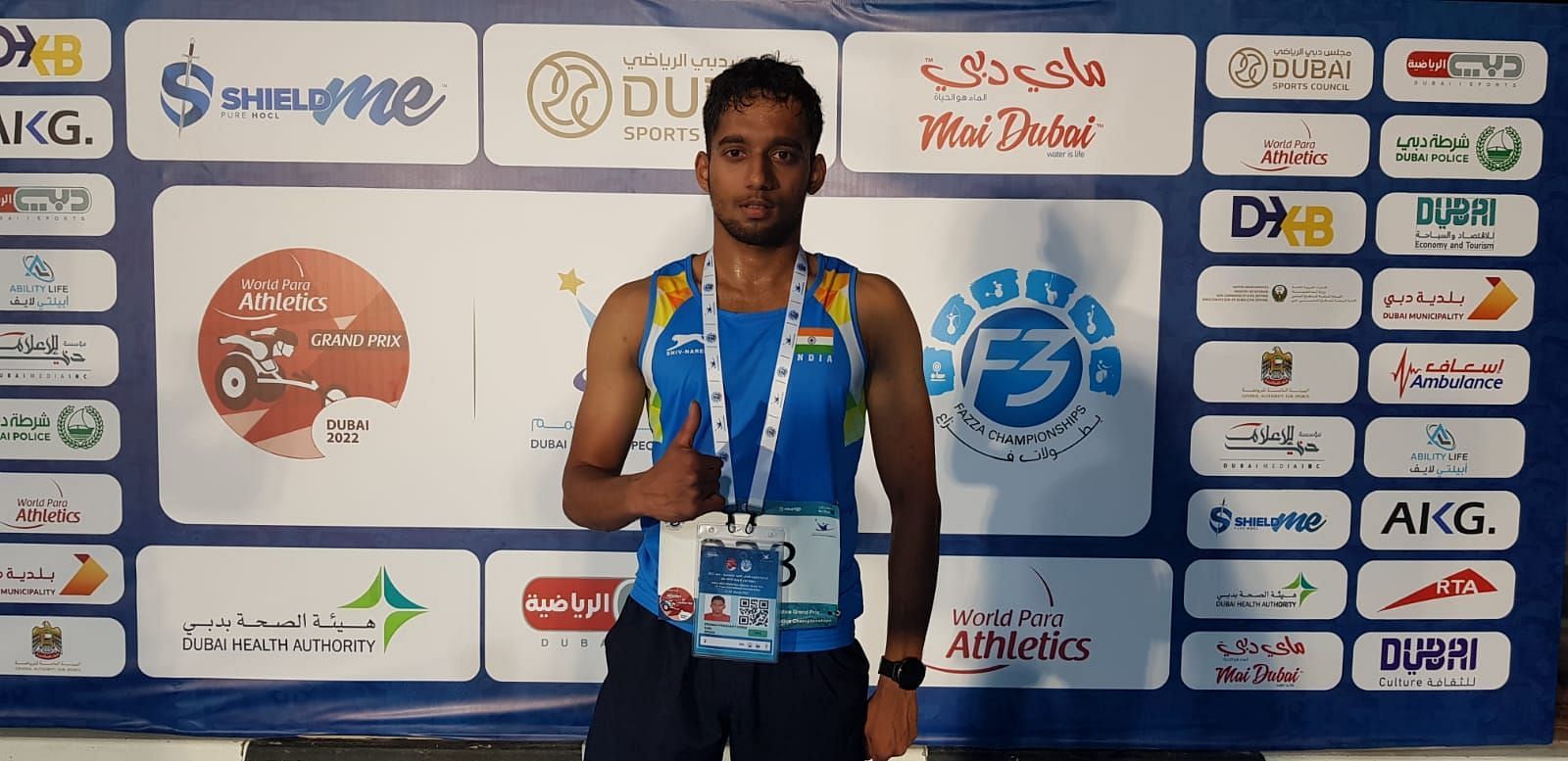 Pranav Desai after his race at the Fazaa International Championships. (PC: APC)