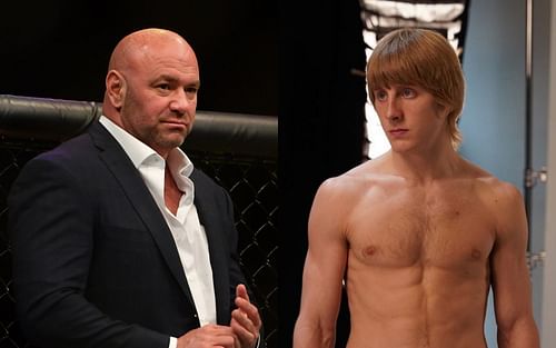 Dana White (L) via Twitter @DanaNurmagomed and Paddy Pimblett via Instagram @theufcbaddy