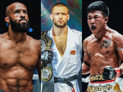 (From left) Demetrious Johnson, Reinier de Ridder, Rodtang Jitmuangnon. [Photo: ONE Championship]