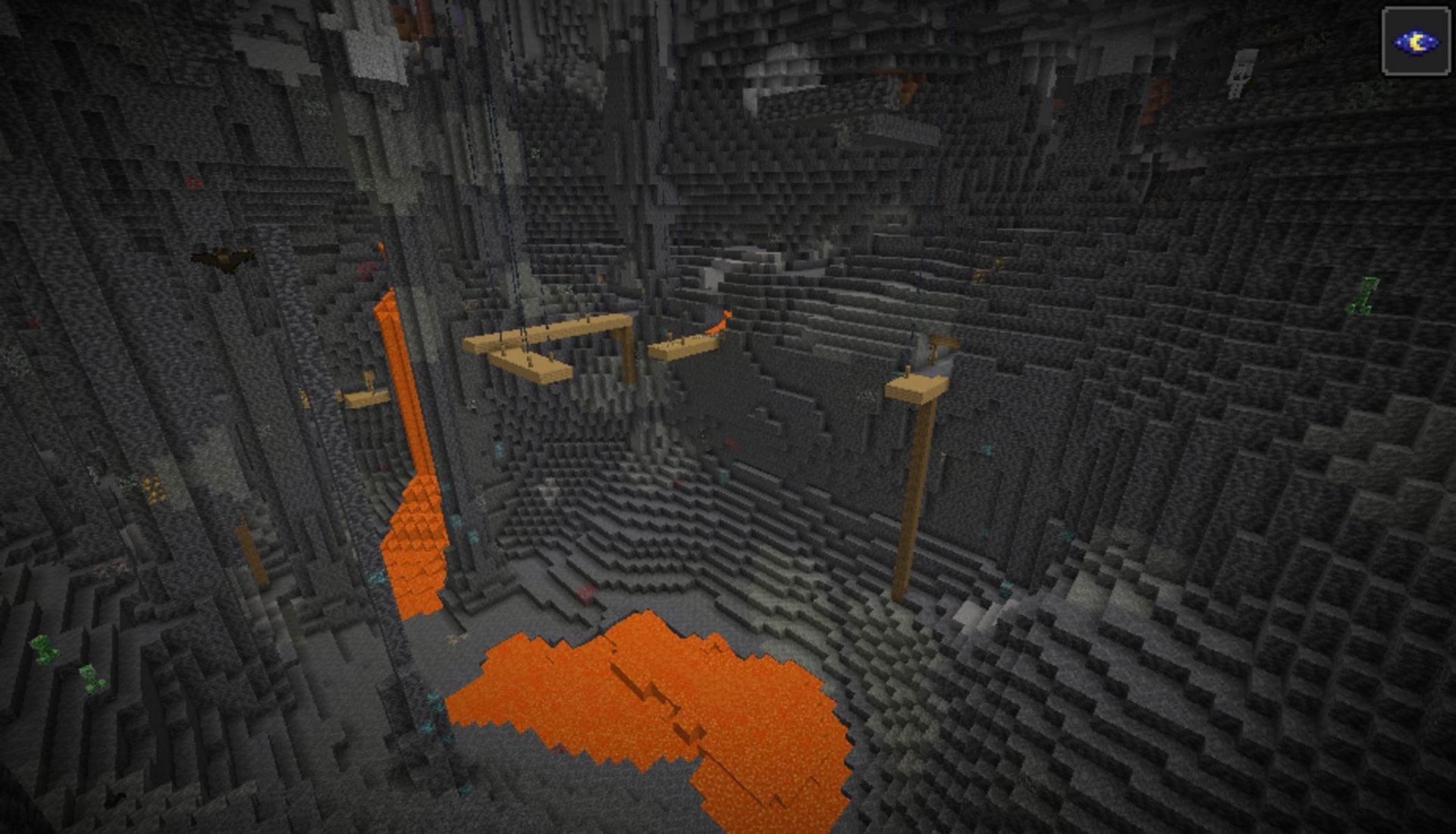A massive underground cave complex is available early in this seed (Image via no one/MinecraftSeeds)