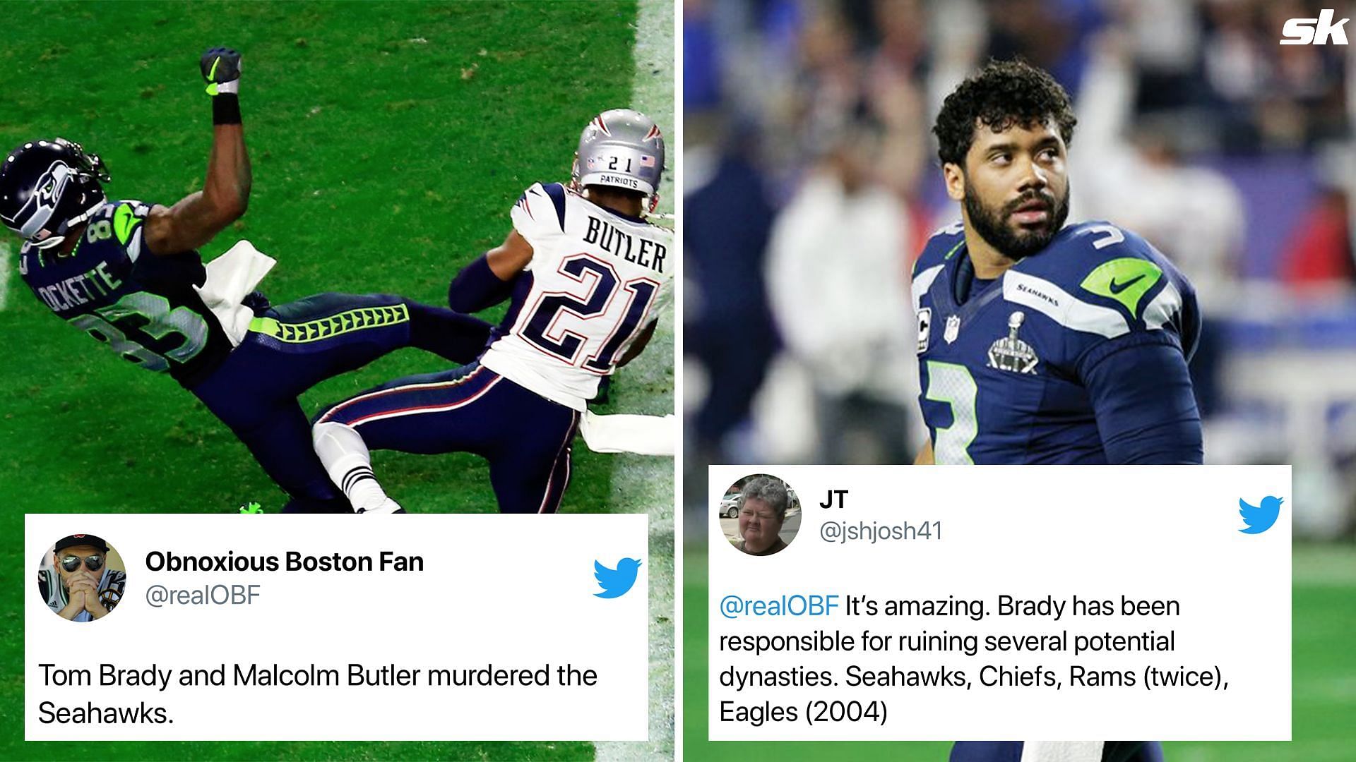 Tom Brady and Malcolm Butler murdered them' - NFL fans won't let Seahawks  forget about dynasty altering Super Bowl loss