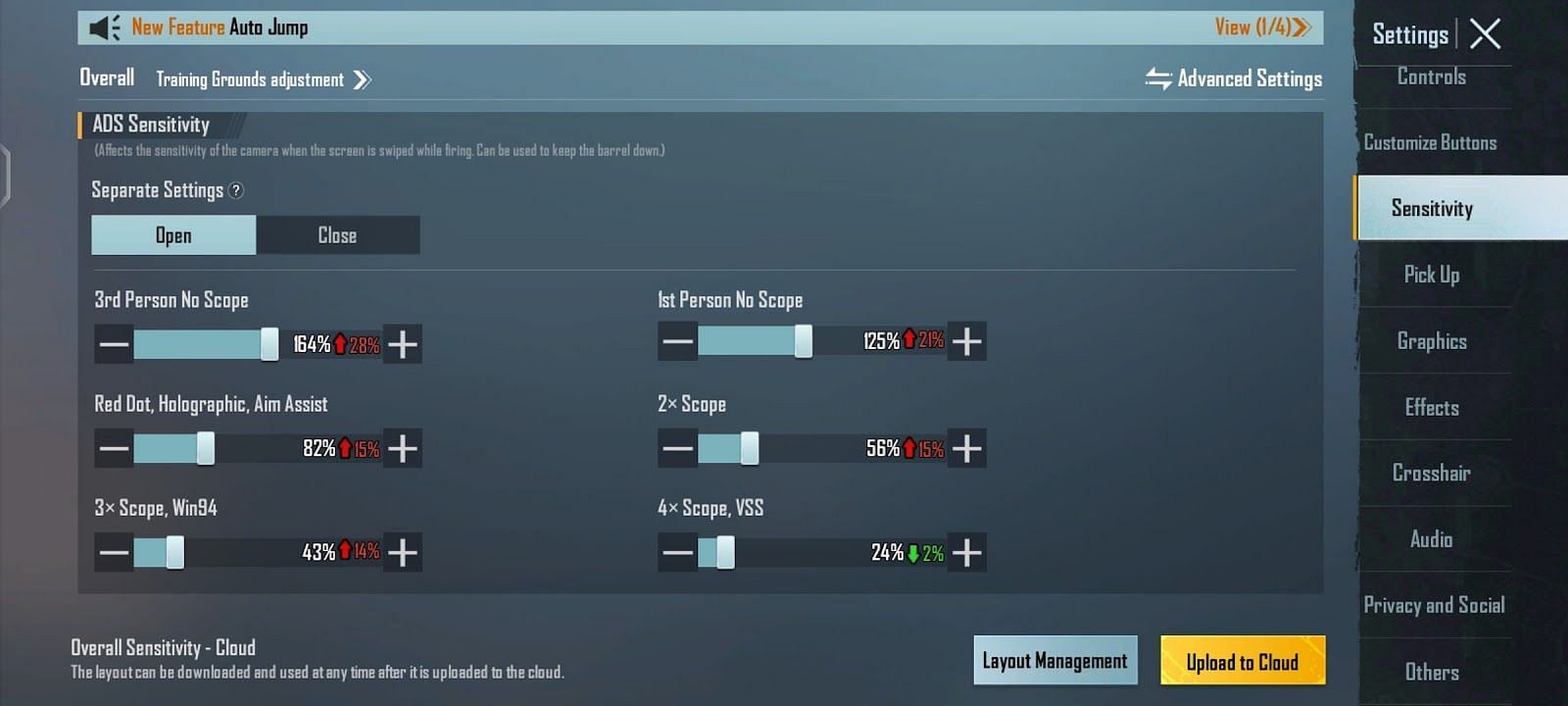 Ideal ADS sensitivity (Image via Krafton)