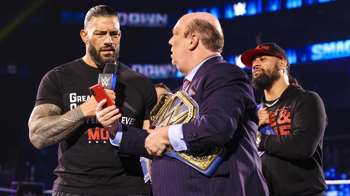 Roman Reigns and Paul Heyman did not expect to see Brock Lesnar on SmackDown.