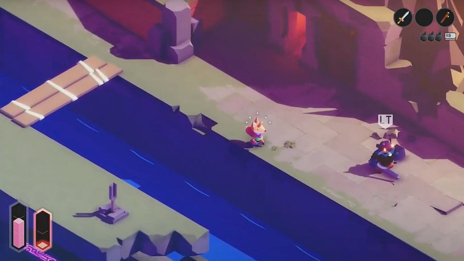 Players of Tunic can follow the path which will lead them to the location of the Old House Key (Image via eMPlay&#039;s Modetro/YouTube)