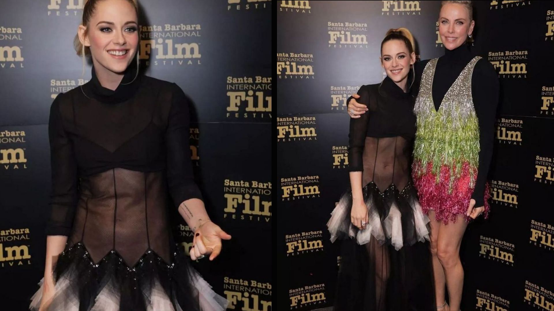 Kristen Stewart wore a black Chanel outfit for Santa Barbara International Film Festival night (Image via Instagram/Kristexnstewart)