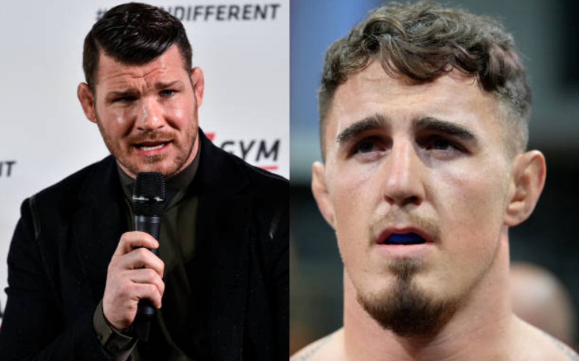 Michael Bisping (left); Tom Aspinall (right)