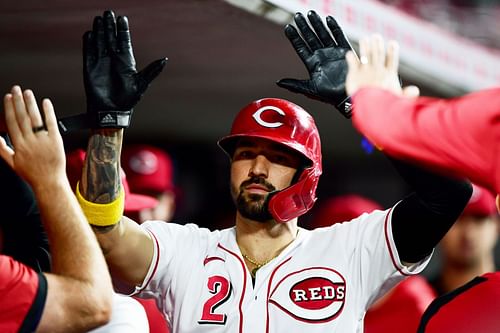 Nick Castellanos playing for the Cincinnati Reds