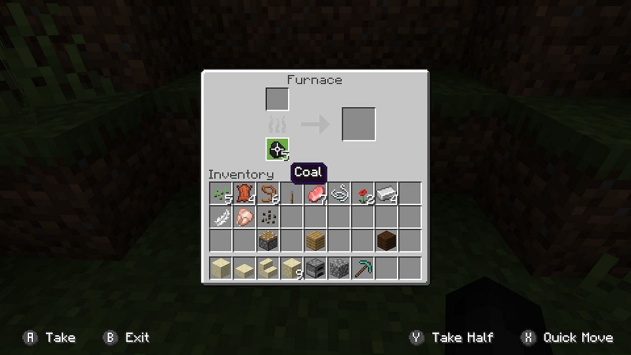 Players can add fuel, such as coal, to the furnace to smelt materials (Image via Minecraft)