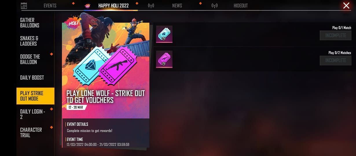 Play Strike Out Mode in Free Fire MAX (Image via Garena)