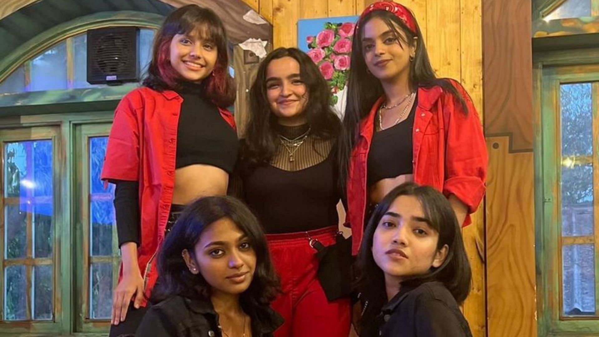 Indian girl group Axiom with members: Bella, Dishita, Saisha, Dhanashri and Bhomi (Clock-wise) (Image via Axiom)