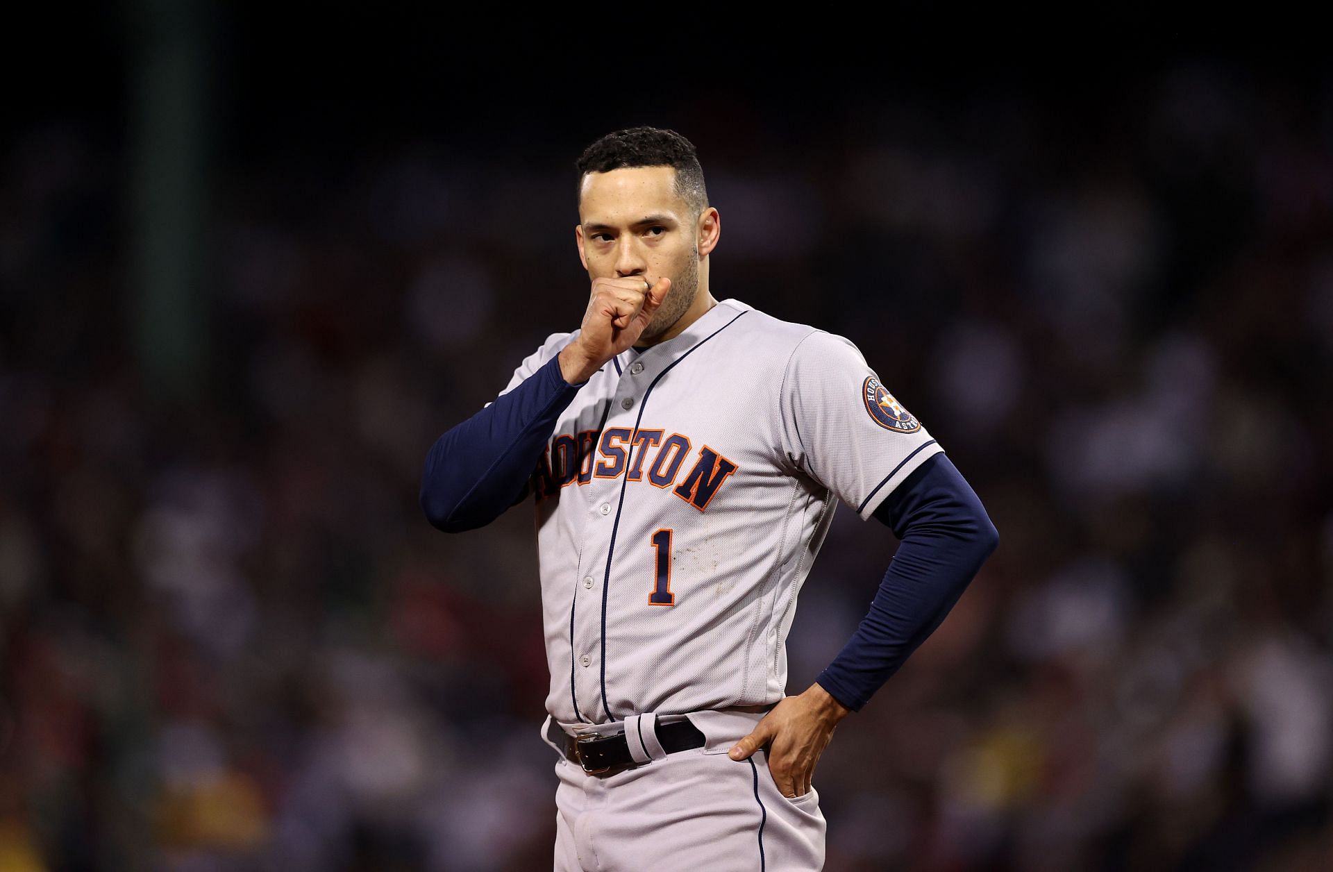 Carlos Correa in the the American League Championship Series against the Boston Red Sox