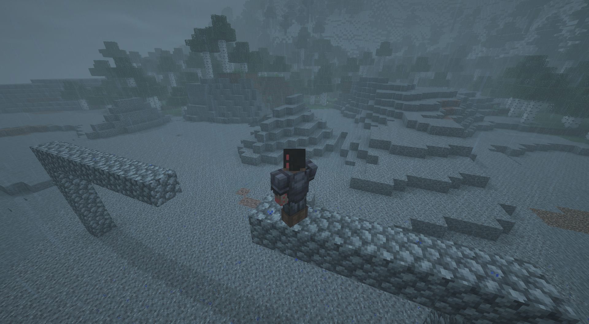 Players must jump right before a block&#039;s edge to cover maximum distance (Image via Mojang)