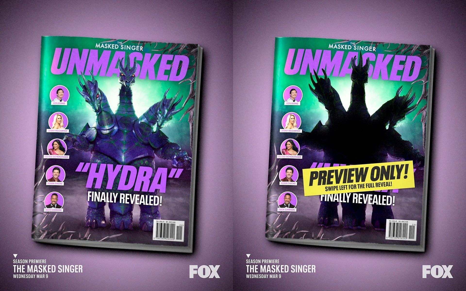 The Masked Singer unveils Hydra mask (Image via Instagram/@maskedsingerfox)