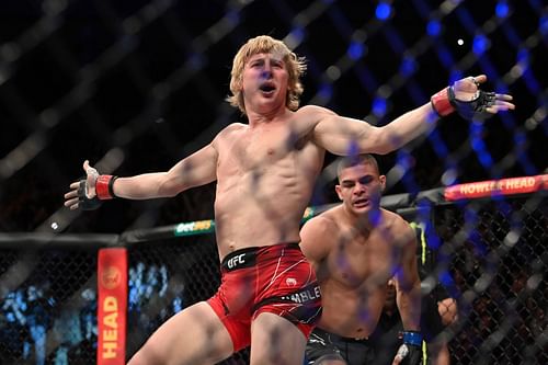 UFC Fight Night: Volkov v Aspinall: Paddy Pimblett celebrates after his win (Image courtesy of Getty)