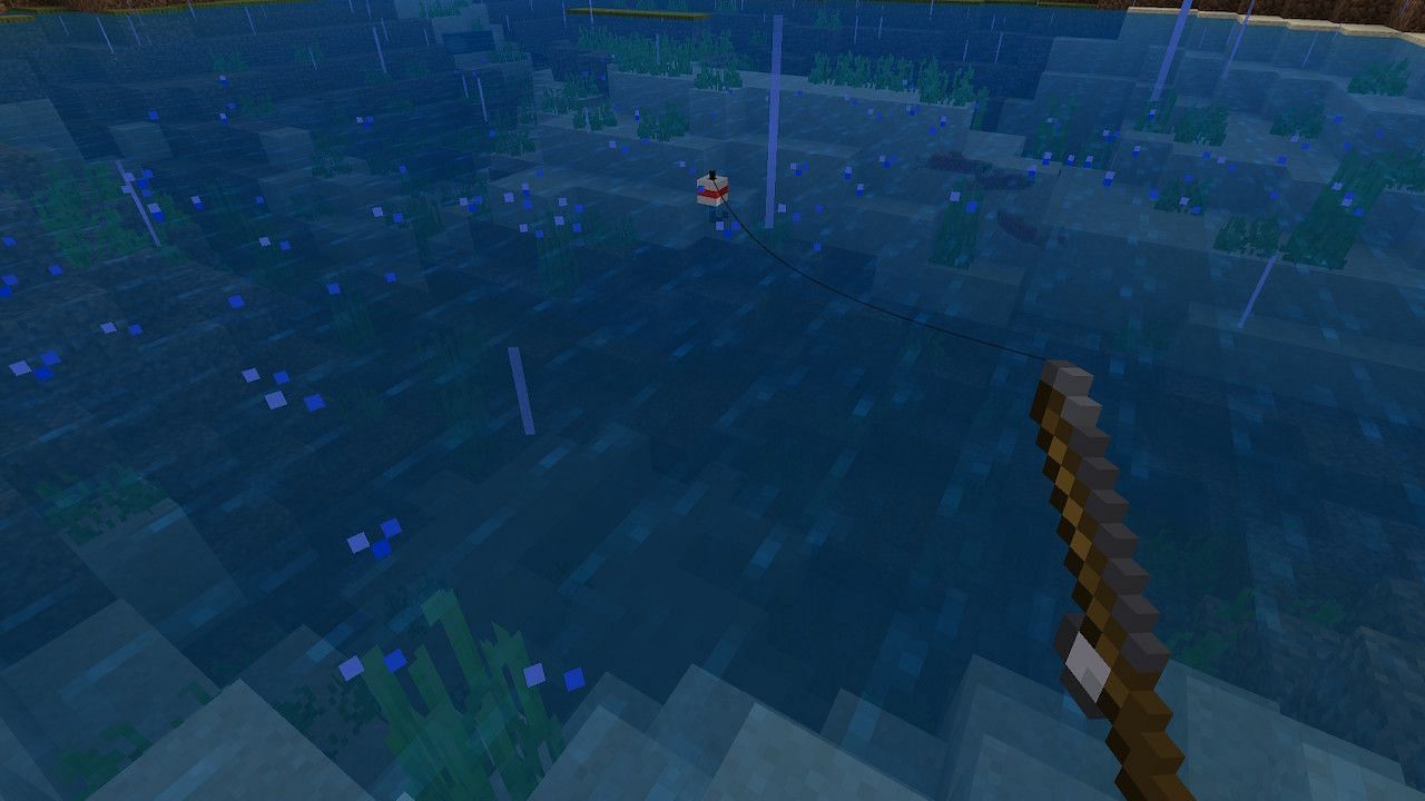 A player can catch cocoa beans as junk when fishing in the jungle biome. Image via Minecraft.