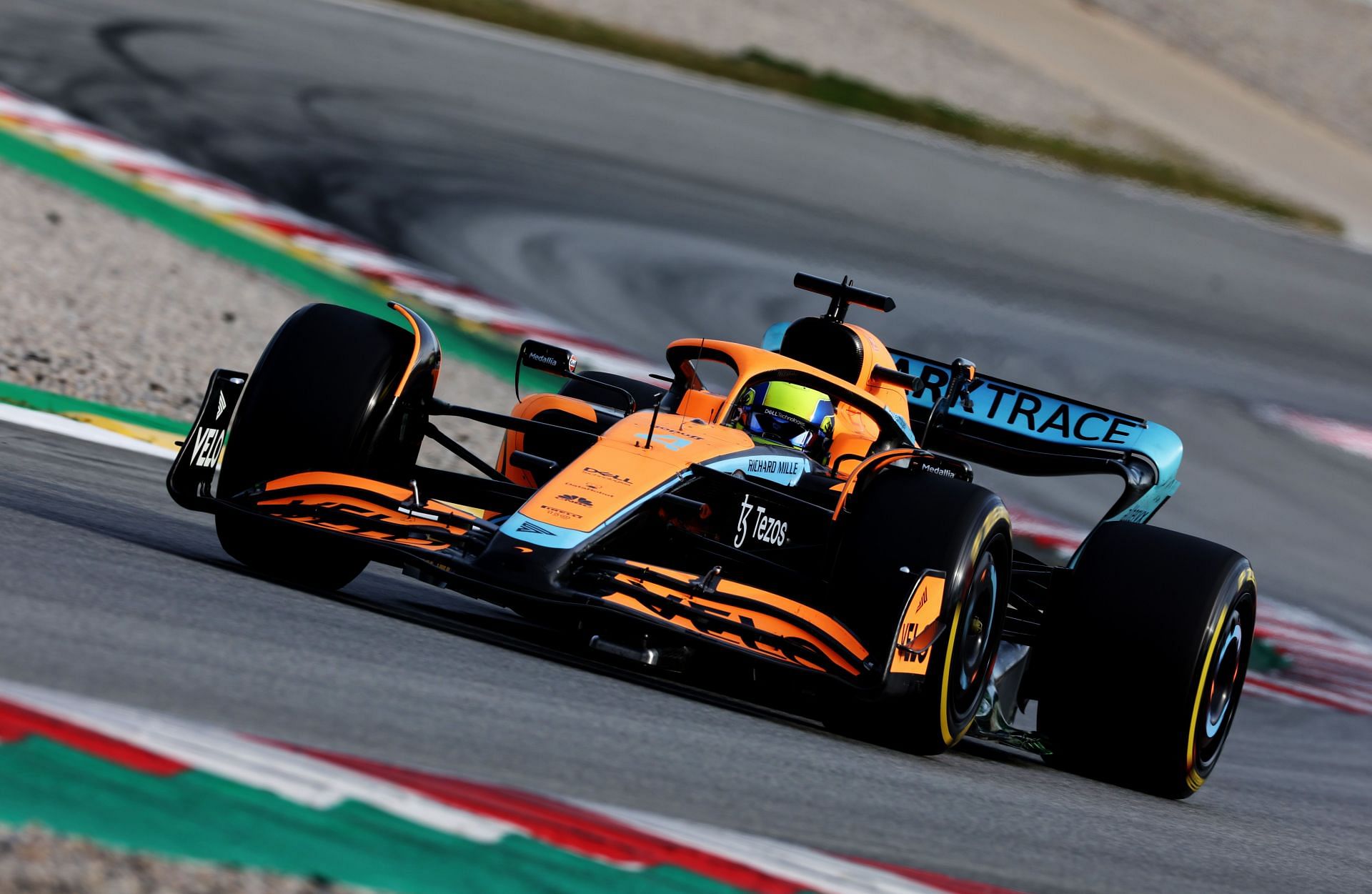 Lando Norris in action during pre-season testing in Barcelona (Photo by Mark Thompson/Getty Images)