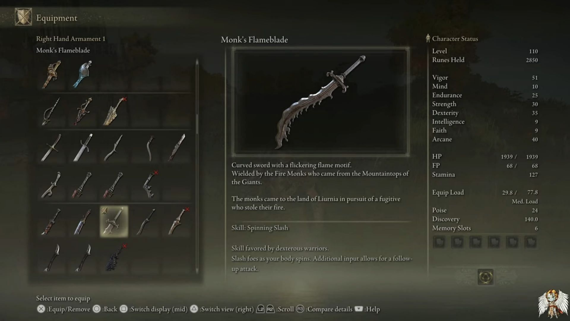 The Monk&#039;s Flameblade is quite good at dealing with mobs of enemies (Image via Sinai/Youtube)