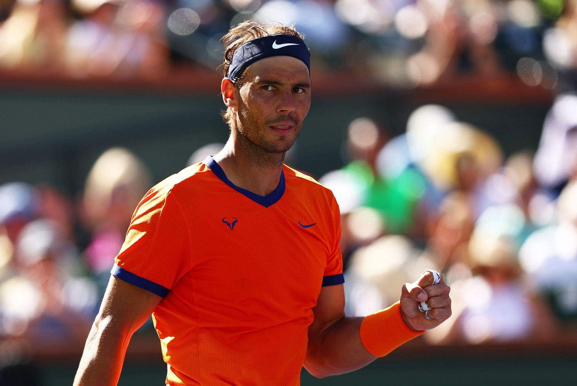 Rafael Nadal in action at the BNP Paribas Open