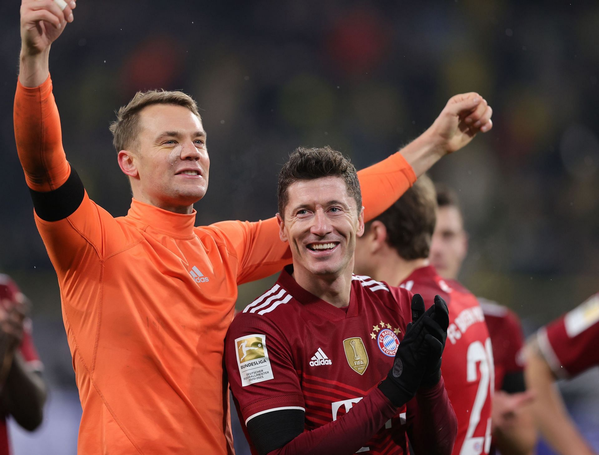 Who joins Robert Lewandowski and Manuel Neuer on this list?