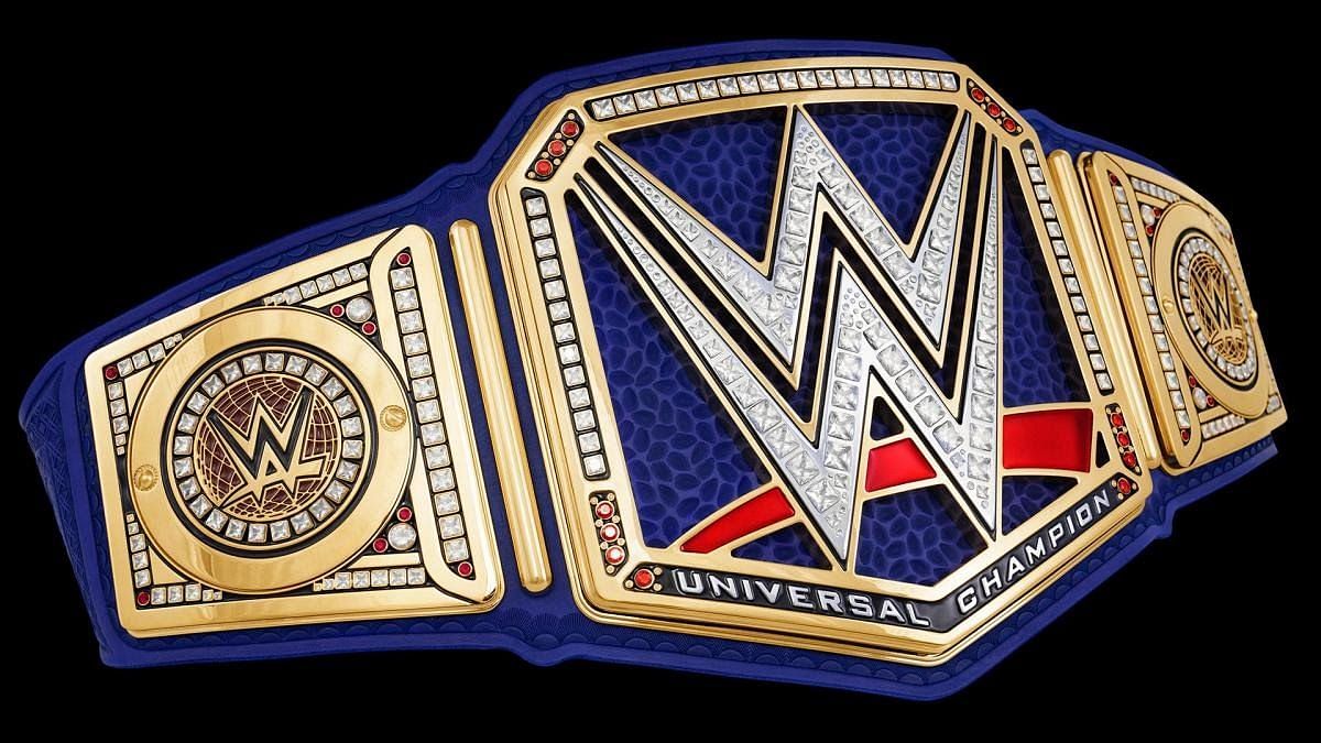 WWE Universal Championship in SmackDown&#039;s blue color