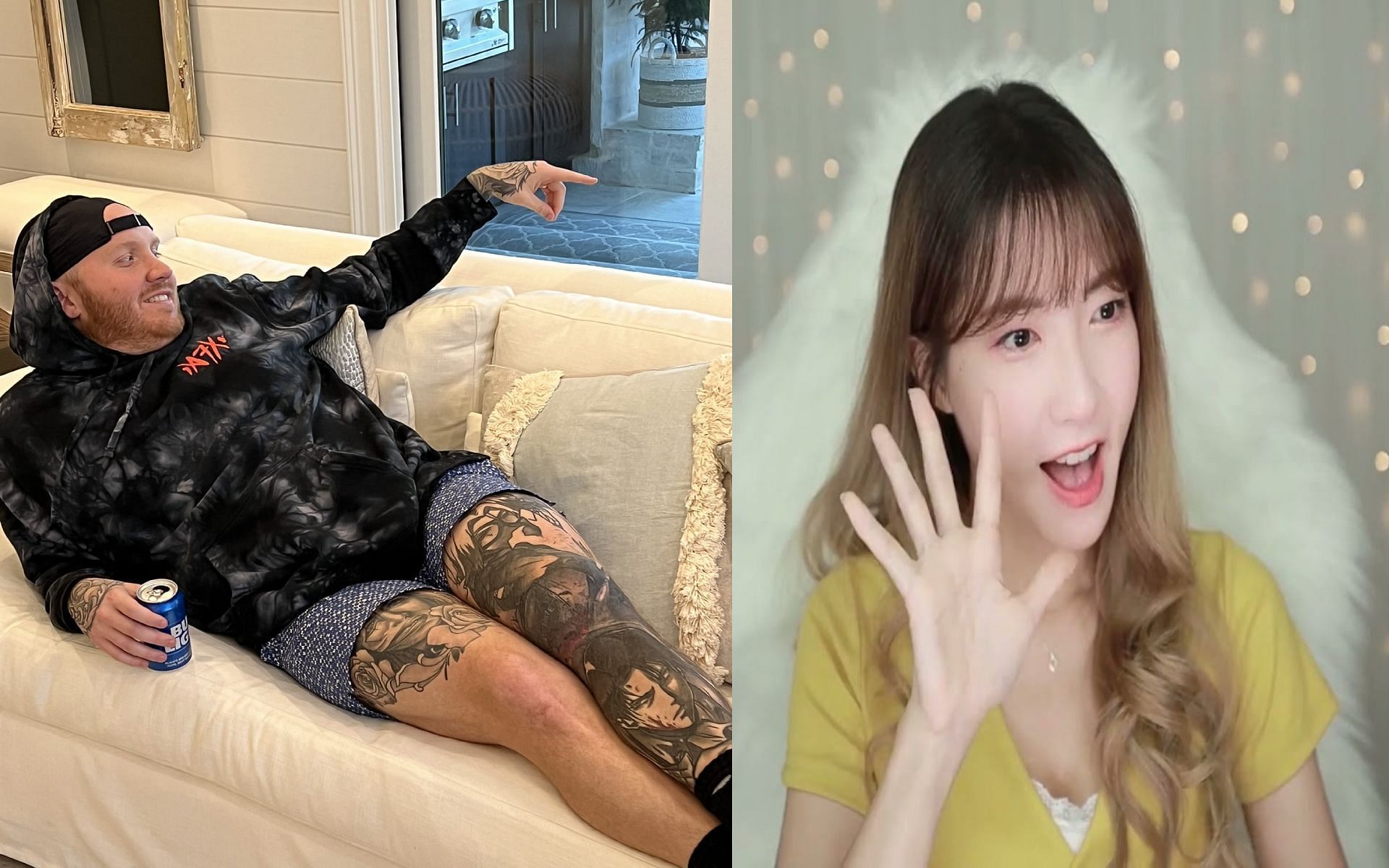 5 Twitch streamers who fell off their chairs on livestream (Images via TimTheTatman and Sora629/Twitter)