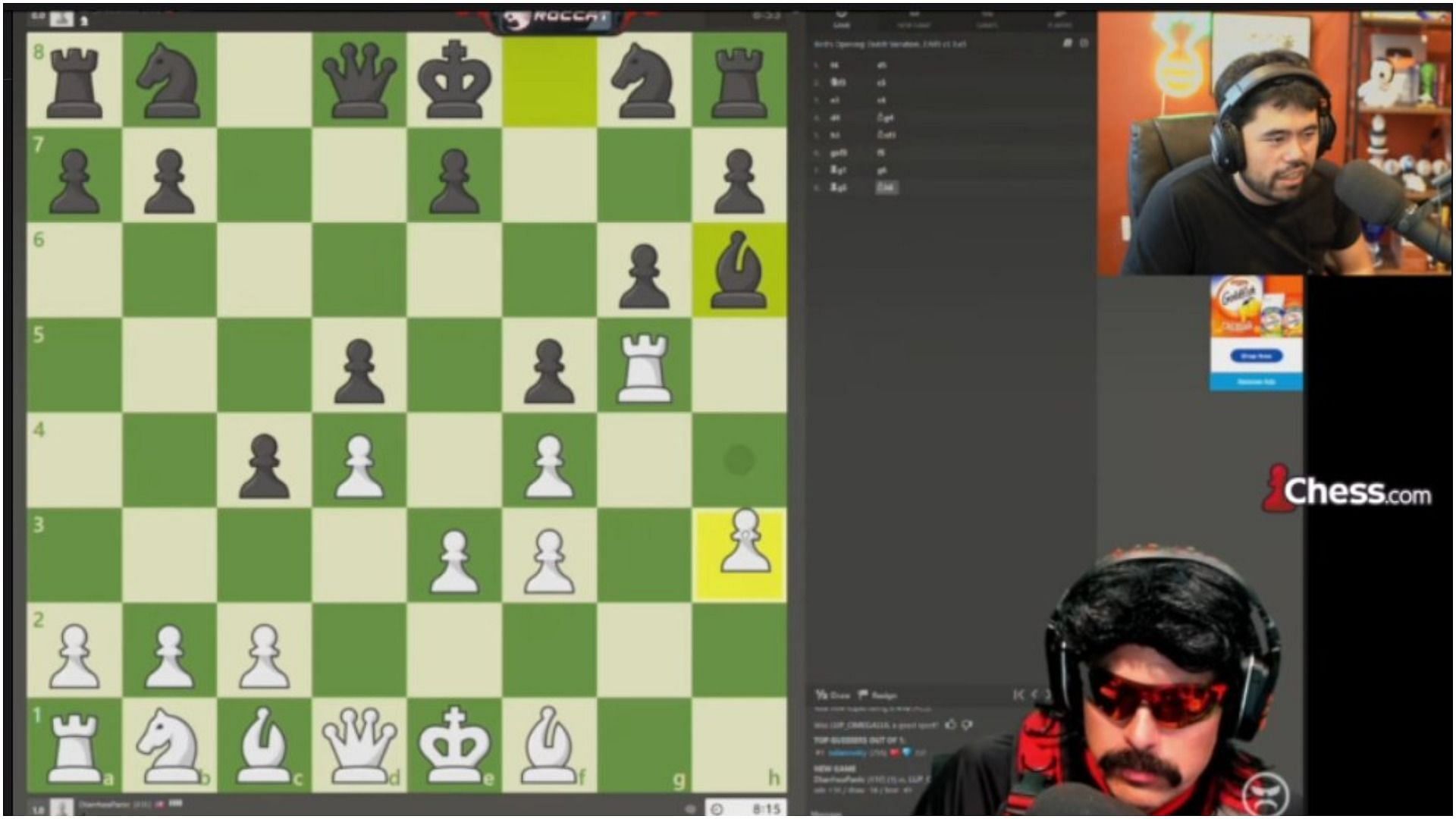 GMHikaru watches chess match between Dr DisRespect and DrLupo, gives compliments to the two-time (Image via Twitter/GMHikaru)