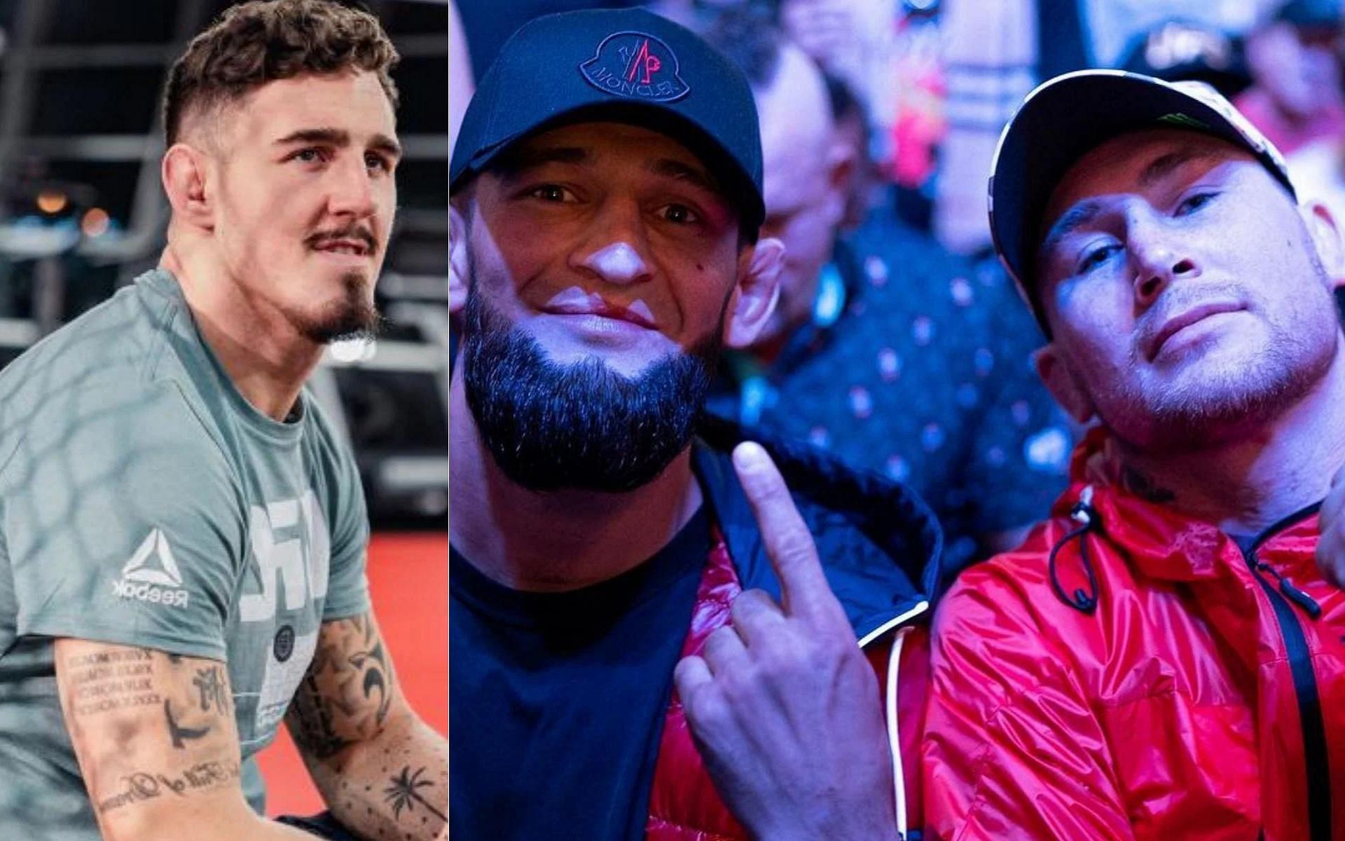 Tom Aspinall (left), Khamzat Chimaev (middle) and Darren Till (right) [Image credits: ufc.com and @khamzat_chimaev on Instagram]