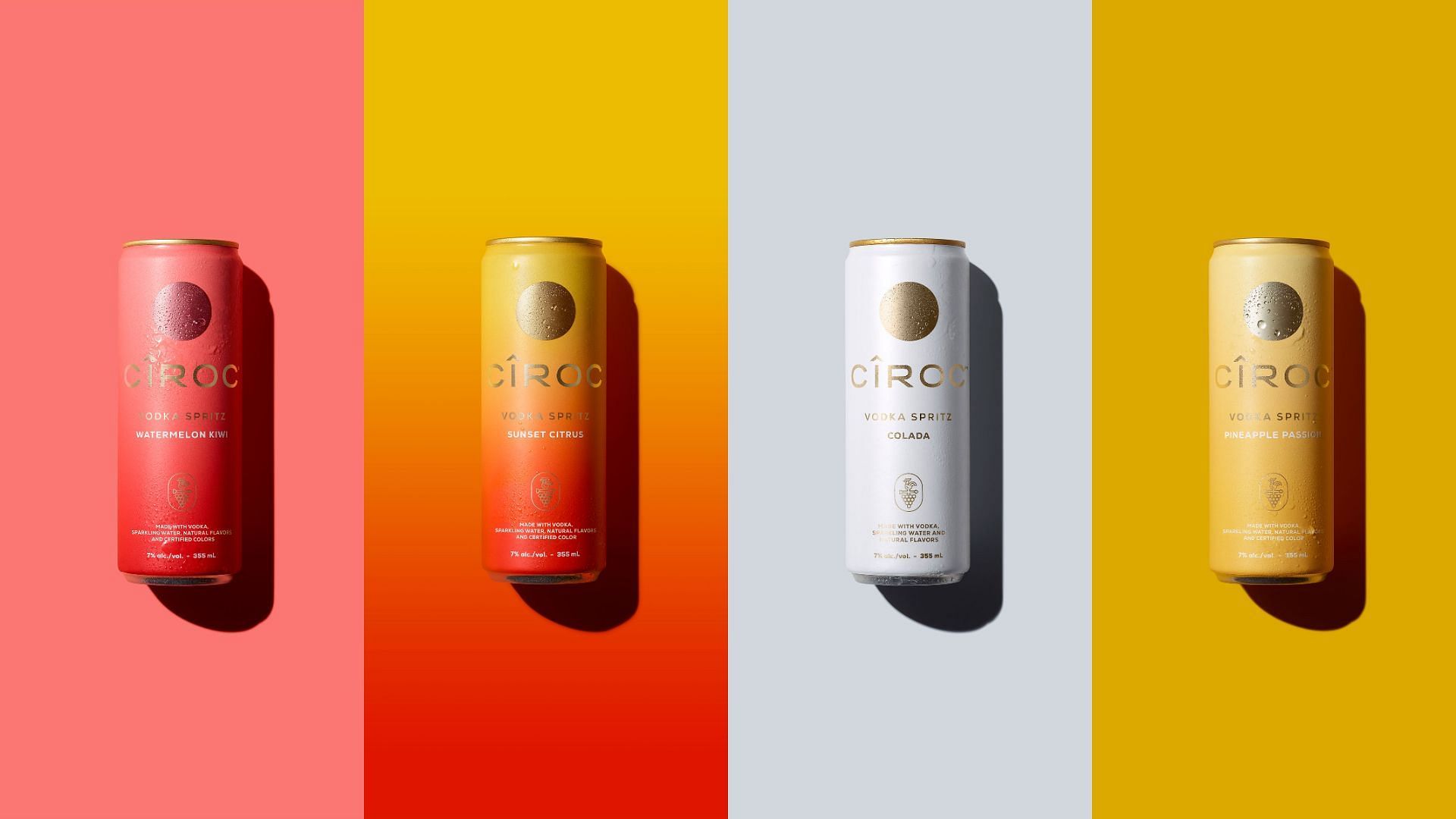 Vodka Spritz will be available in four premium flavors- Watermelon Kiwi, Sunset Citrus, Colada, and Pineapple Passion (Images via C&Icirc;ROC)