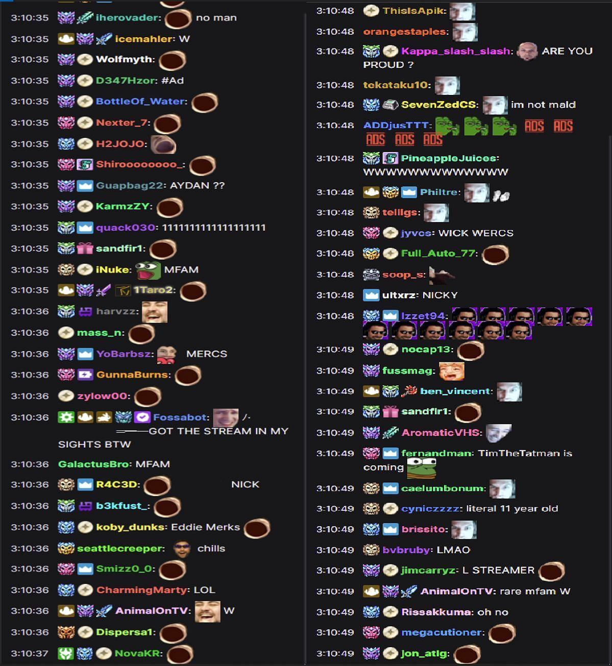Fans reacting to the streamer&#039;s comments (Images via xQcOW/Twitch Chat)