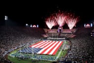 The LA Memorial Coliseum initially hosted the Dodgers when they transferred from Brooklyn