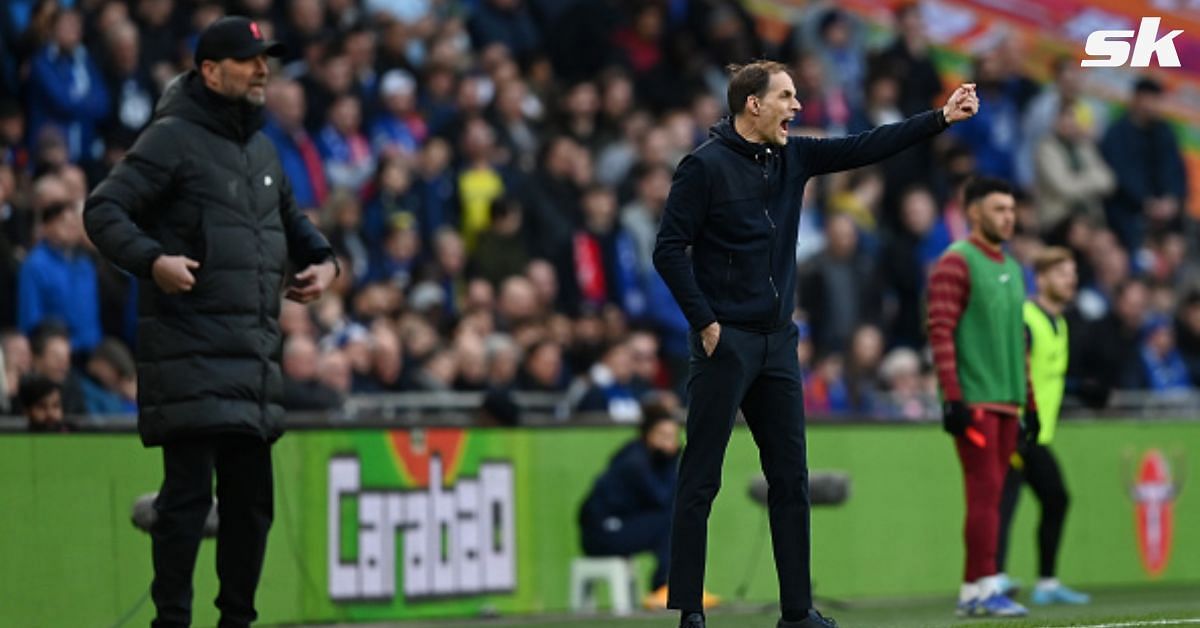 Thomas Tuchel (right) is an animated figure on the touchline.