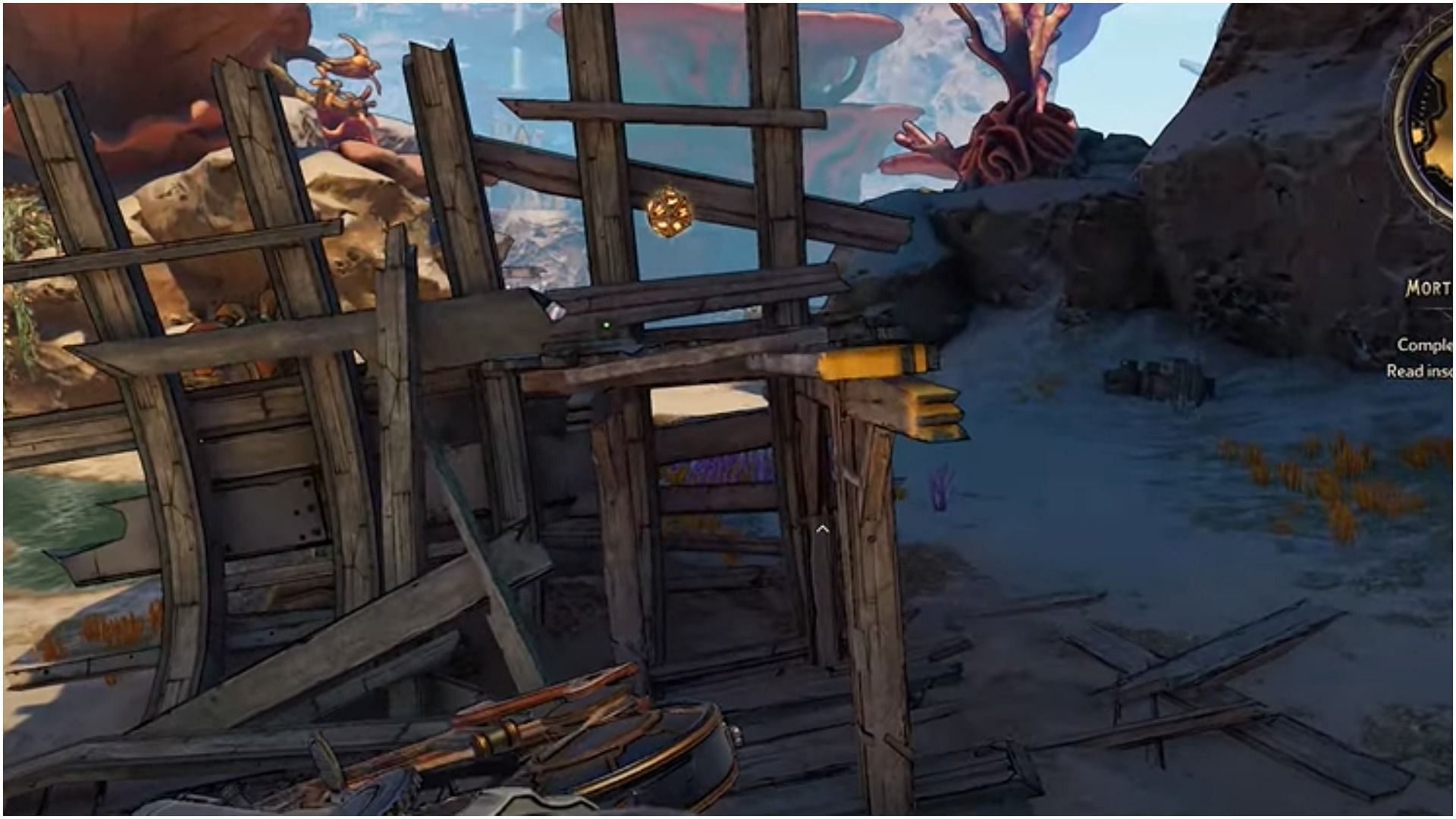 Tiny Tina&#039;s Wonderlands players will need to go to the ruins of a ship (Image via YouTube/100% Guides)