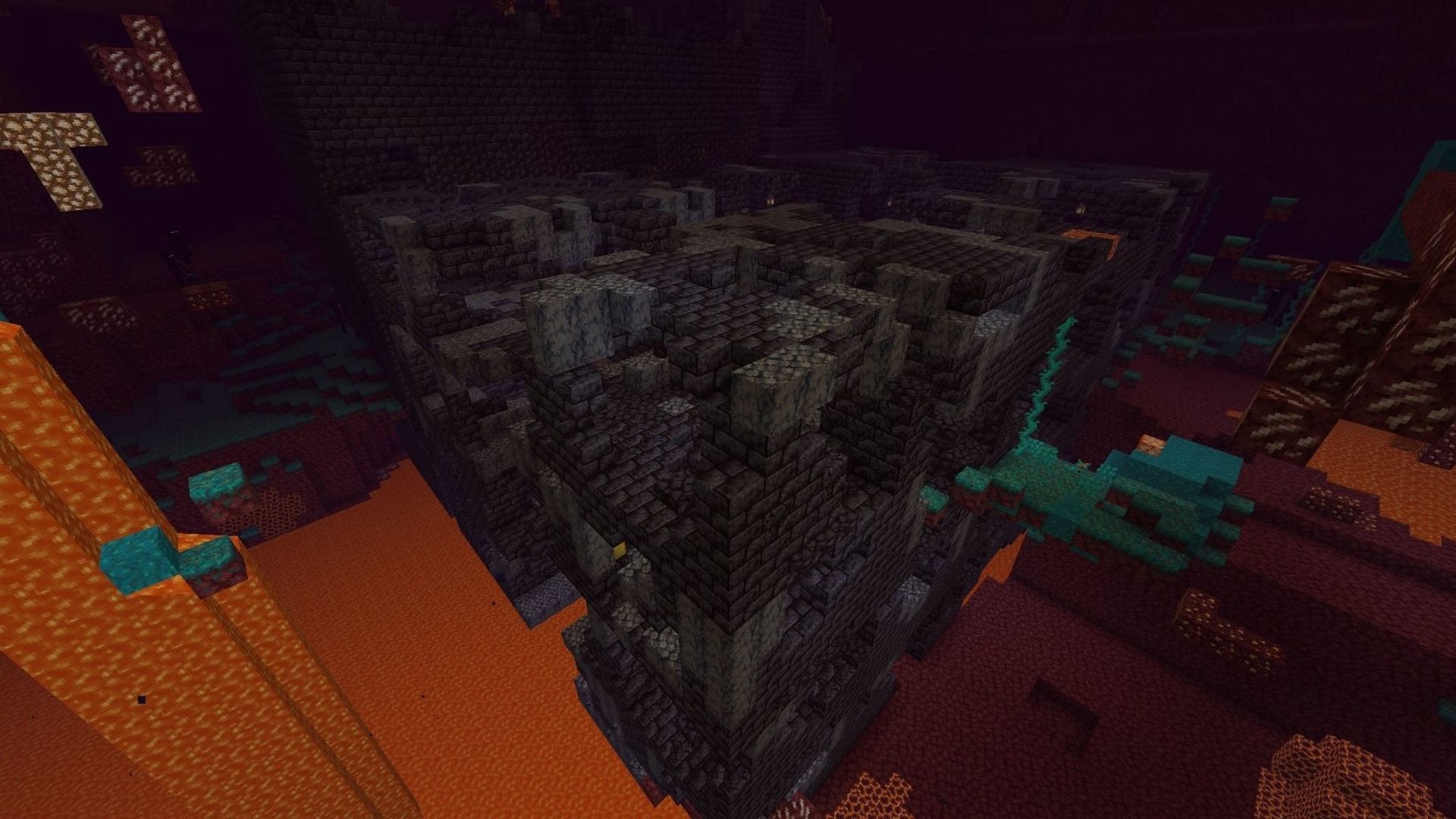 A bastion remnant found within the Nether (Image via u/Ok-Delay7355/Reddit)