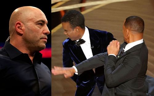 Joe Rogan (left) opens up on Will Smith slapping Chris Rock (right) [Images courtesy of Getty and Reuters]